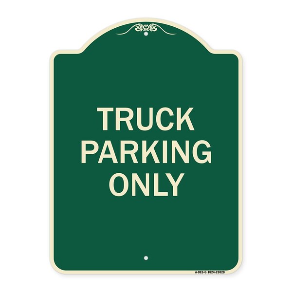 Reserved Parking Truck Parking Only Heavy-Gauge Aluminum Architectural Sign, 24" x 18", G-1824-23028
